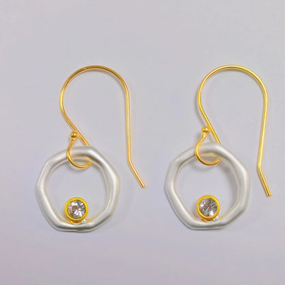 Zia – Boucles Vintage Zircone Or & Argent