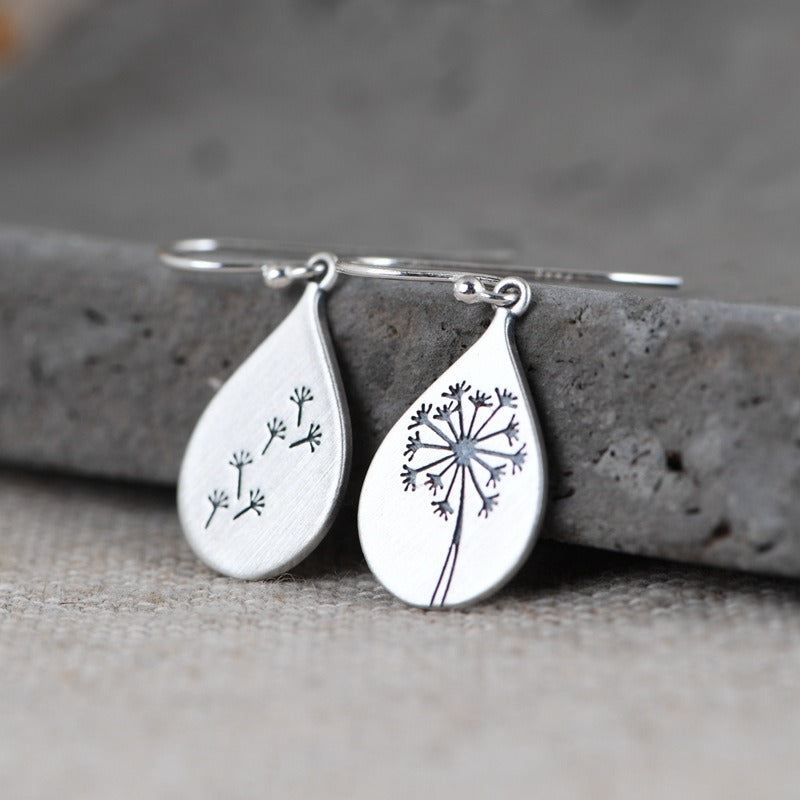 Silvaine – Boucles d’Oreilles Feuilles de Pissenlit en Argent Finement Ouvragé