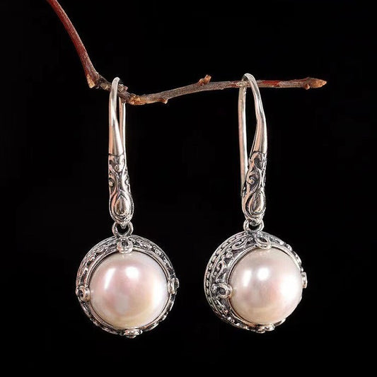 Rosalie – Boucles Argentées et Perles