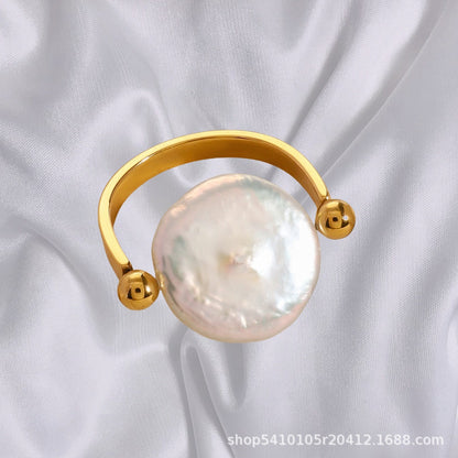 Sabby – Bague Réversible Perle Baroque