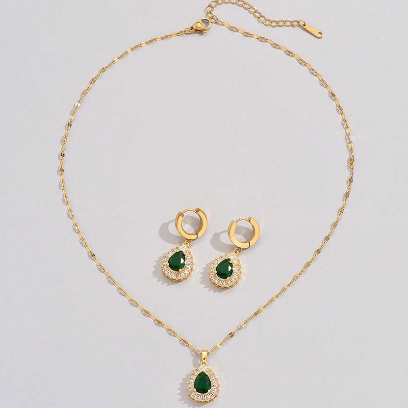 Rheya – Parure Lysandelle Élégante en Or et Cristal