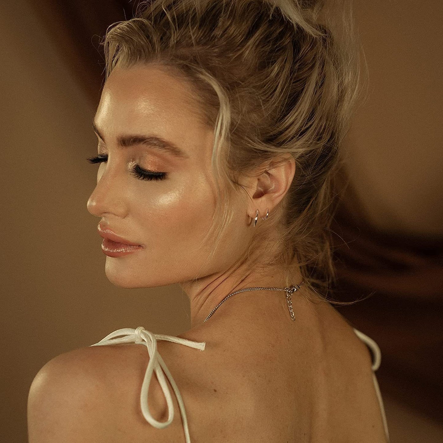 Nina – Boucles d'oreilles Double Cercle Spirale Tordue en Cuivre