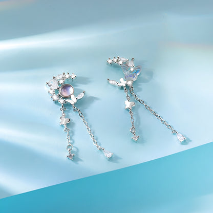 Nelly – Boucles d’Oreilles Lune et Papillons