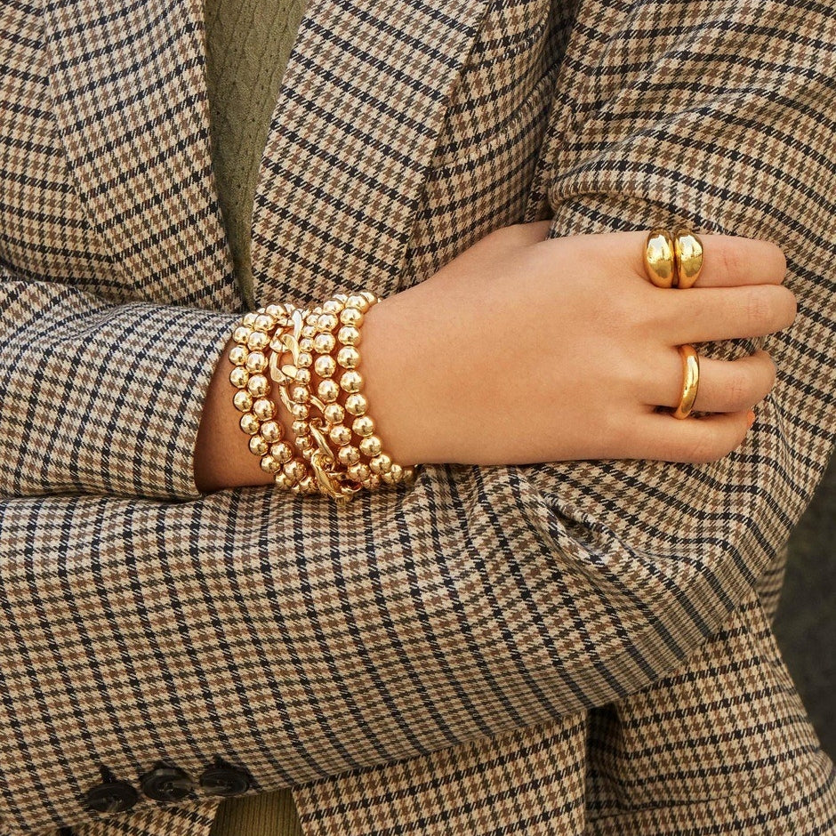 Celestine – Grande Bague Glossy en Or Véritable