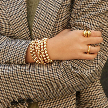 Celestine – Grande Bague Glossy en Or Véritable