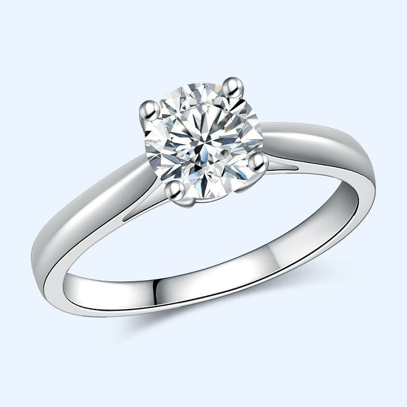 Ashley – Bague de Mariage Élégante en Diamant Simulé