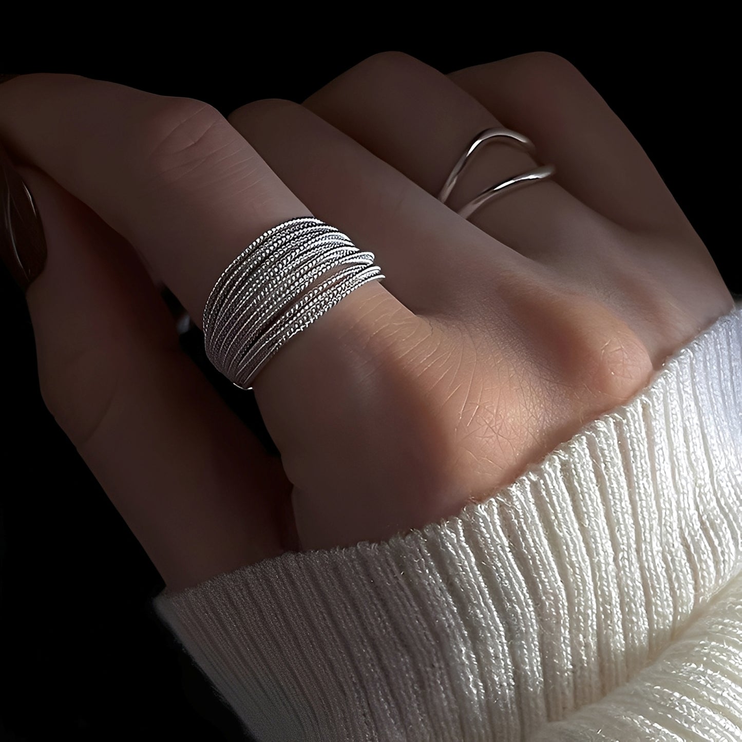 Miley – Bague Argent Superposée