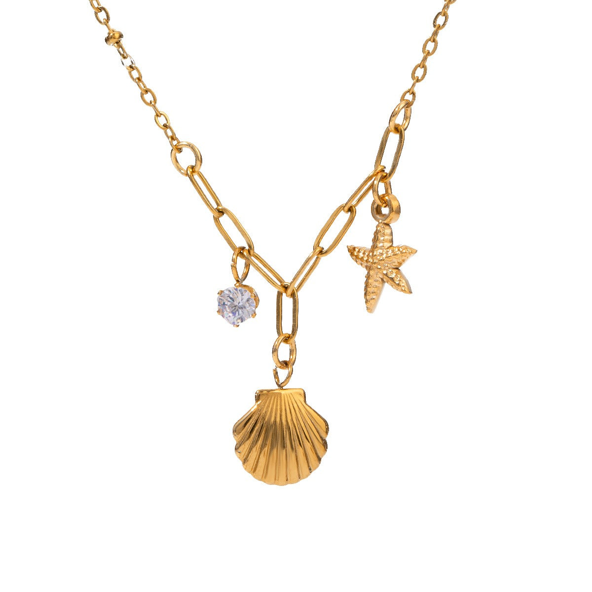 Coralie – Collier Pendentif Étoile de Mer Martelée