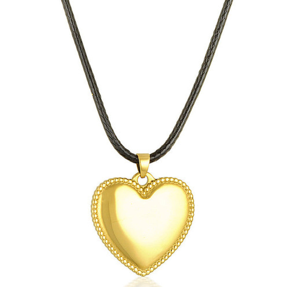Kris – Collier en cuir avec pendentif Love embossé