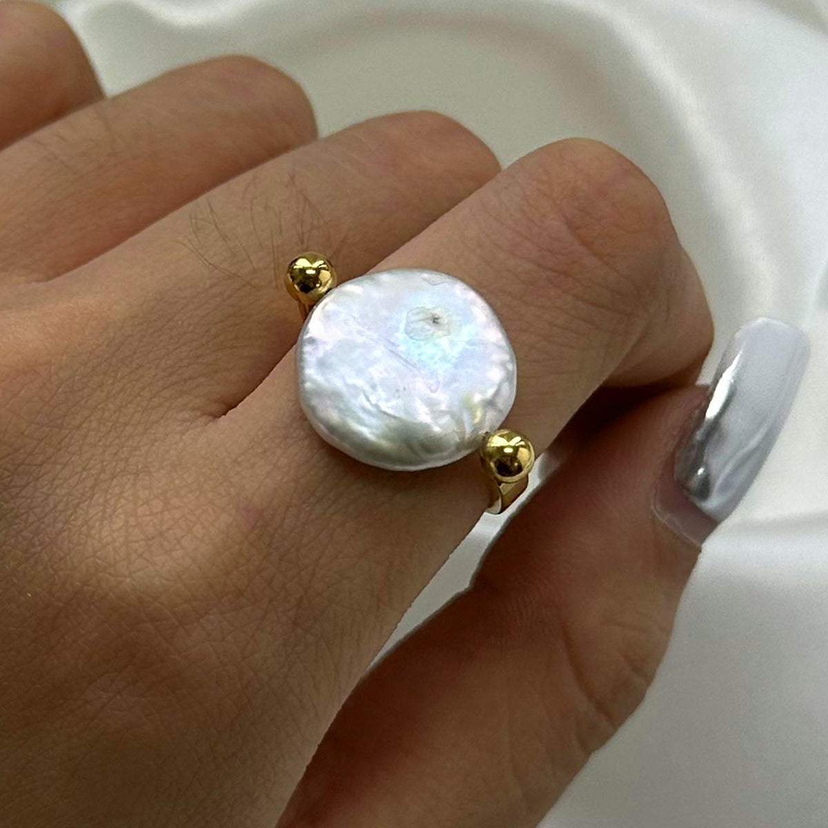 Sabby – Bague Réversible Perle Baroque