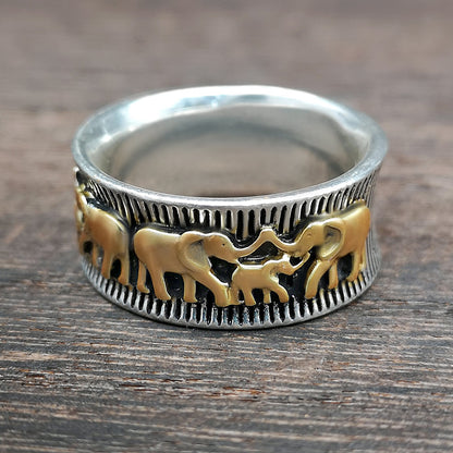 Eli – Bague Éléphant Dorée Vintage