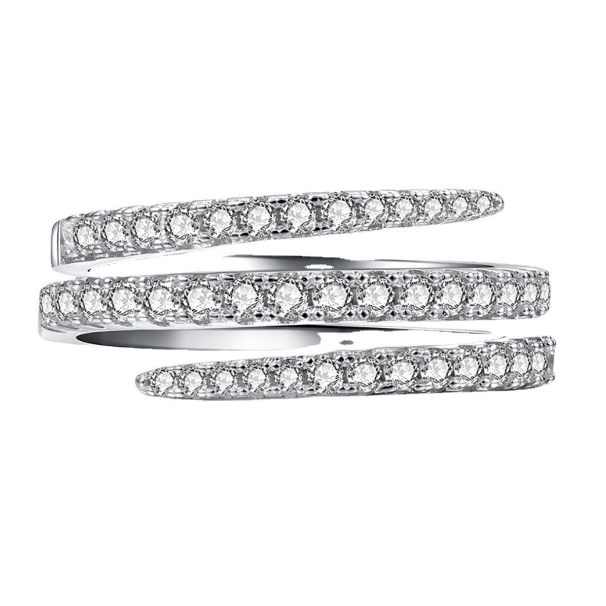 Ailee – Bague Spirale Pavée de Cristaux