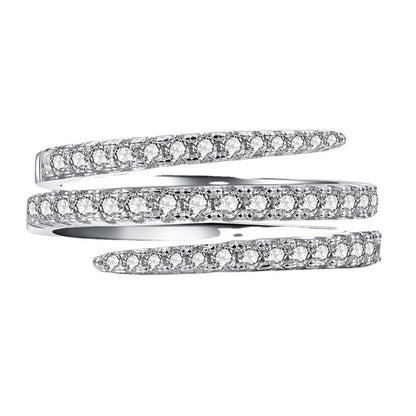Ailee – Bague Spirale Pavée de Cristaux