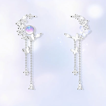 Nelly – Boucles d’Oreilles Lune et Papillons