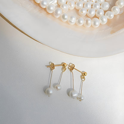 Alice – Boucles d’Oreilles Pendentif Perle Romance