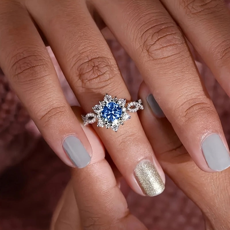 Ophelia – Bague Fleur de Cristal Raffinée