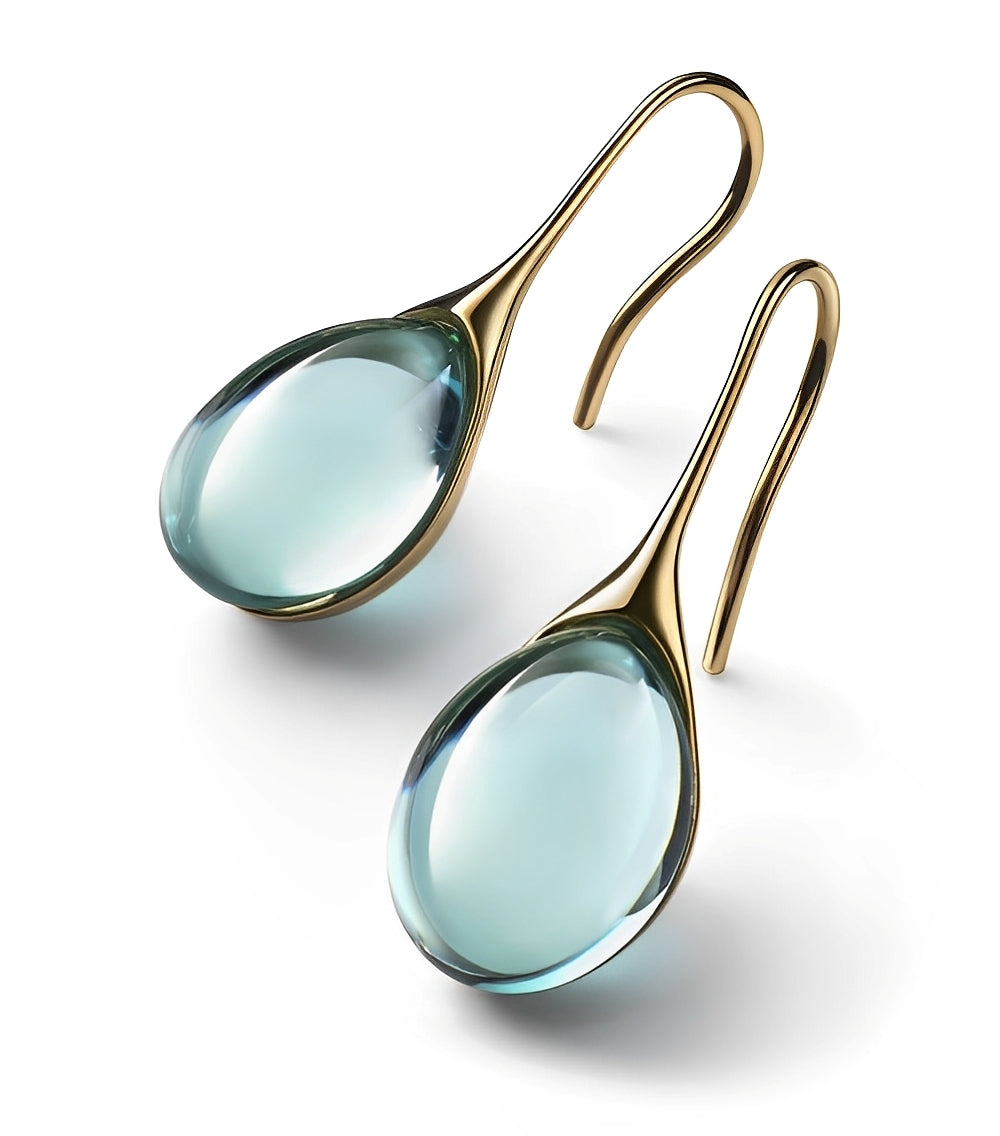Karen – Boucles d’Oreilles Pendantes en Cristal Doré et Argenté