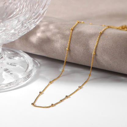 Niyah Bead Gold Chain Necklace