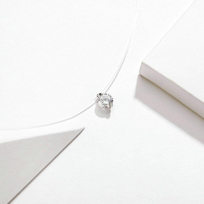 Kyla – Collier en Argent Sterling 925 avec Fil Invisible