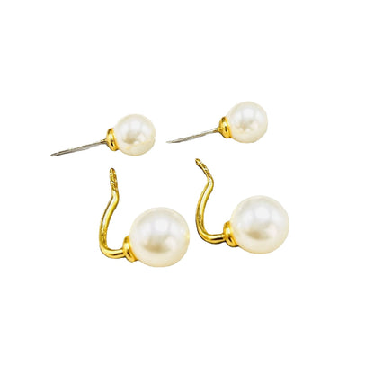 Mav – Boucles d’Oreilles Puces Double Perle Élégantes