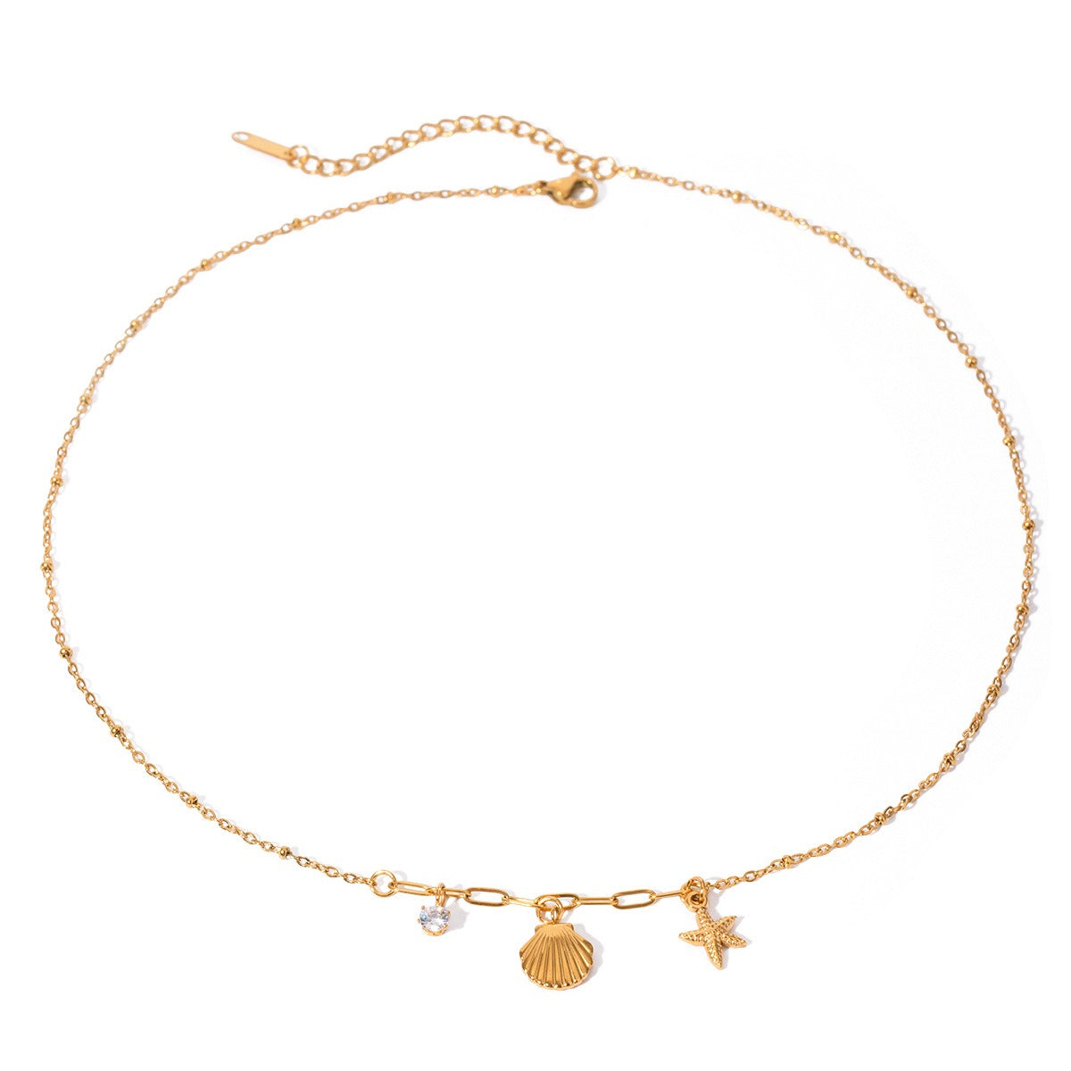 Coralie – Collier Pendentif Étoile de Mer Martelée