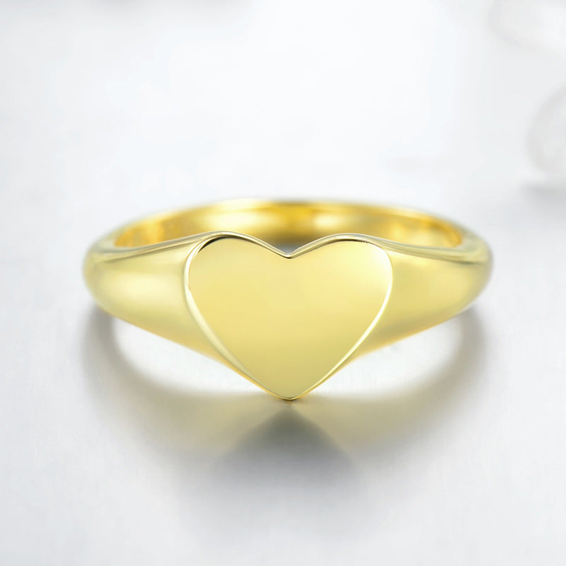 Lucia – Bague en Or avec Miroir et Design Amour Lumineux