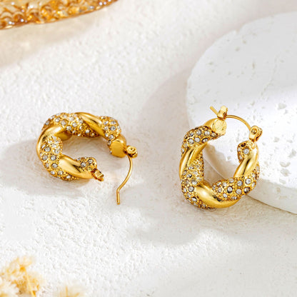 Aureva – Boucles d’oreilles U torsadé doré