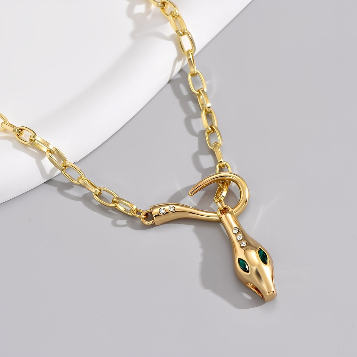 Celia – Collier Chaîne Serpent avec Strass