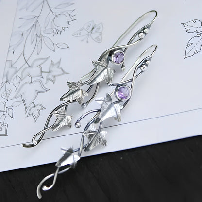 Elvina – Boucles d’Oreilles Feuilles Vintage Élfiques