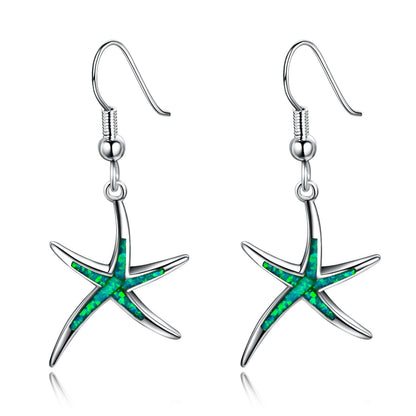 Nerina – Boucles d'Oreilles Étoile de Mer en Opale et Argent