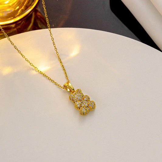 Kokoa – Collier Pendentif Ourson Scintillant