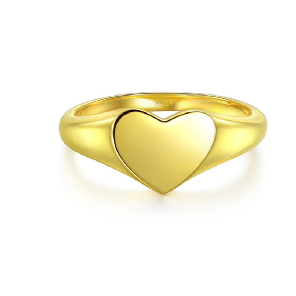 Lucia – Bague en Or avec Miroir et Design Amour Lumineux