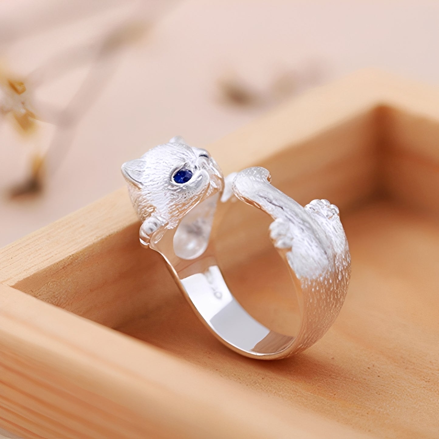 Louna – Bague Chaton Fine en Argent 925