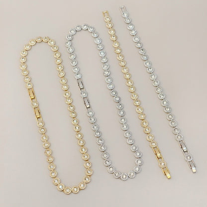 Victoria – Collier et Bracelet à Bouton Rond Brillant