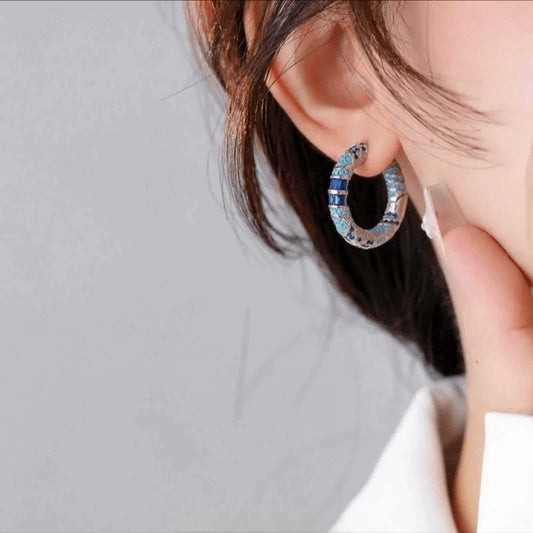 Naelle – Créoles en Zirconium Bleu