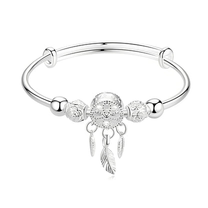 Aiyana – Bracelet Attrape-Rêves Ajustable en Argent 925
