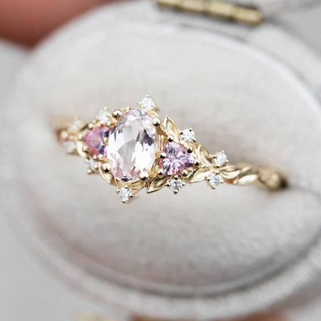 Coraline – Bague Couronne Patine Rose Verdigris