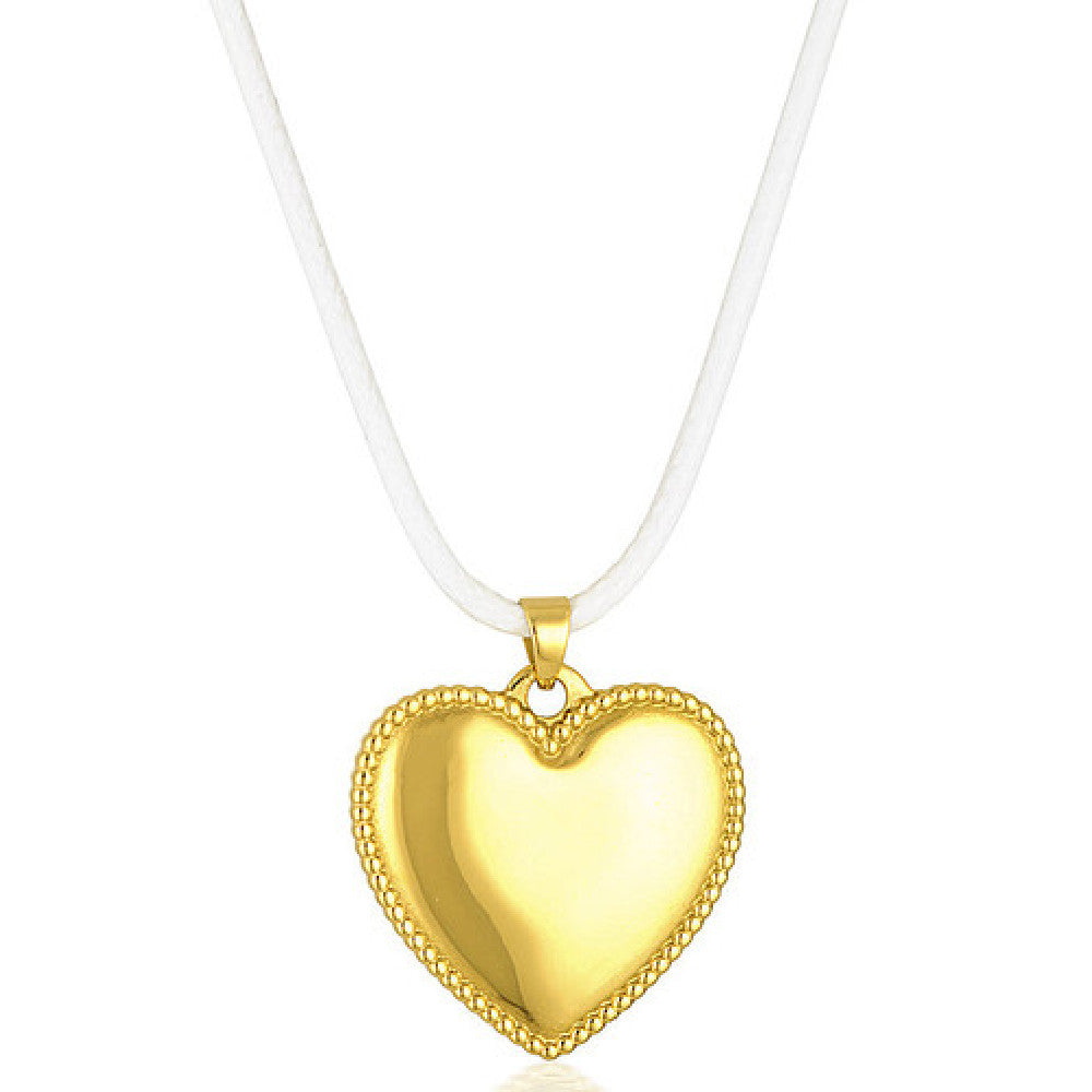 Kris – Collier en cuir avec pendentif Love embossé