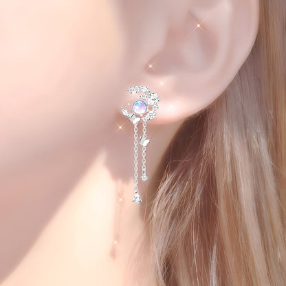 Nelly – Boucles d’Oreilles Lune et Papillons