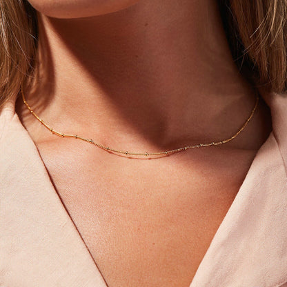 Niyah Bead Gold Chain Necklace