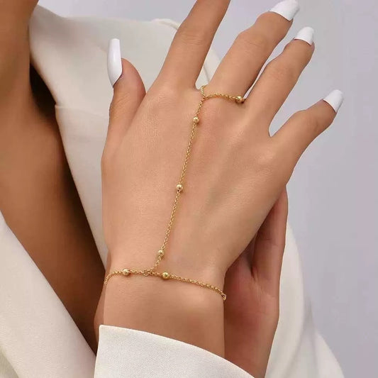 Lisa – Bracelet Chaîne Perles et Gants