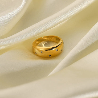 Stella – Bague en Acier Inoxydable avec Zircon Incrusté