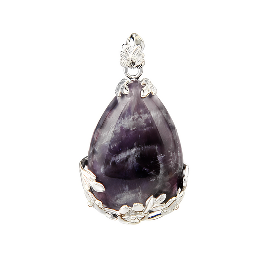 Lysiane – Pendentif Fleur Goutte Cristal
