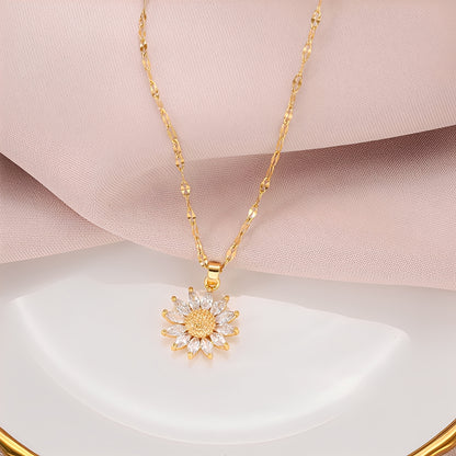 Manon – Collier Tournesol Éclatant en Or