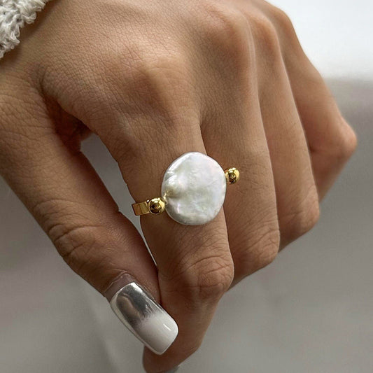 Sabby – Bague Réversible Perle Baroque