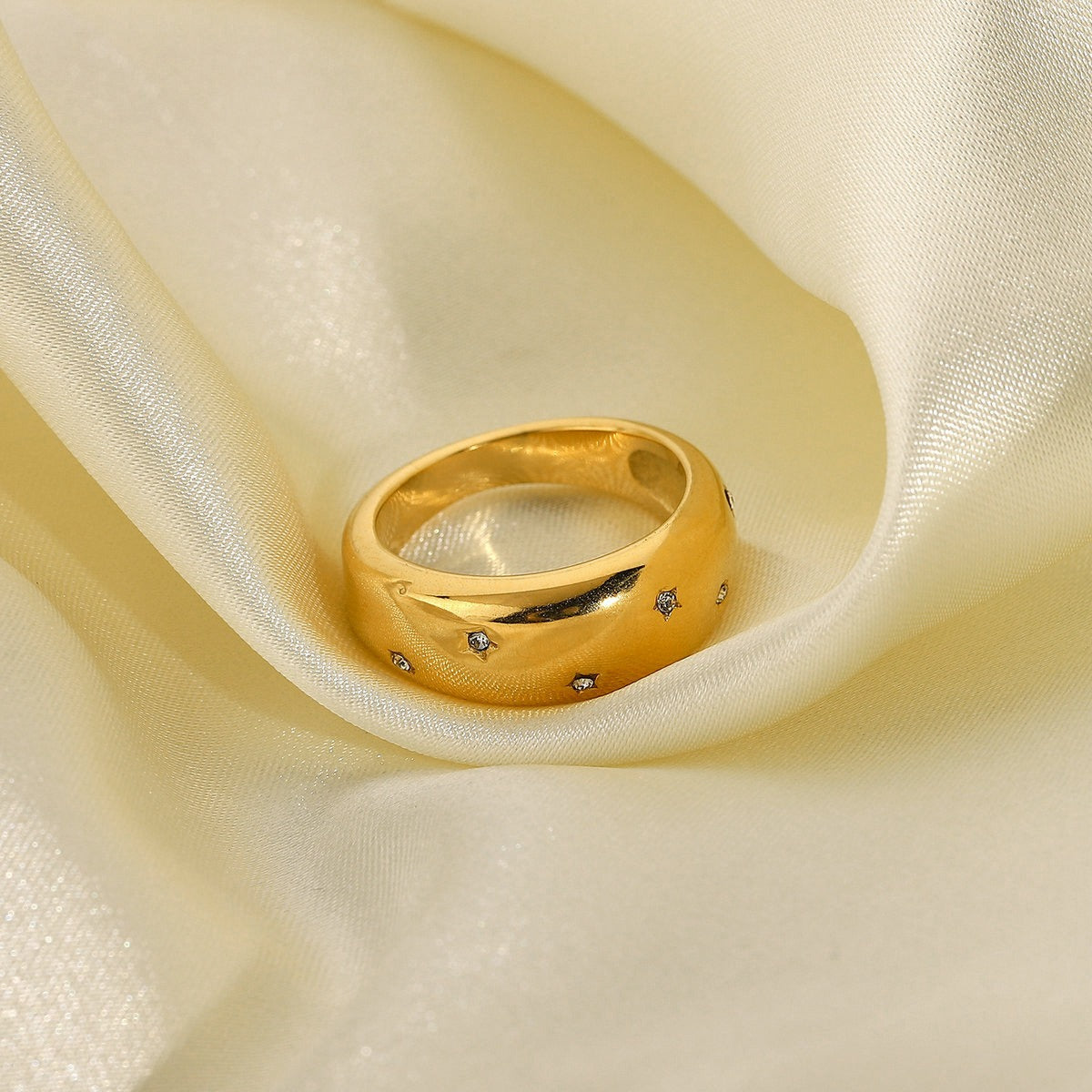 Stella – Bague en Acier Inoxydable avec Zircon Incrusté