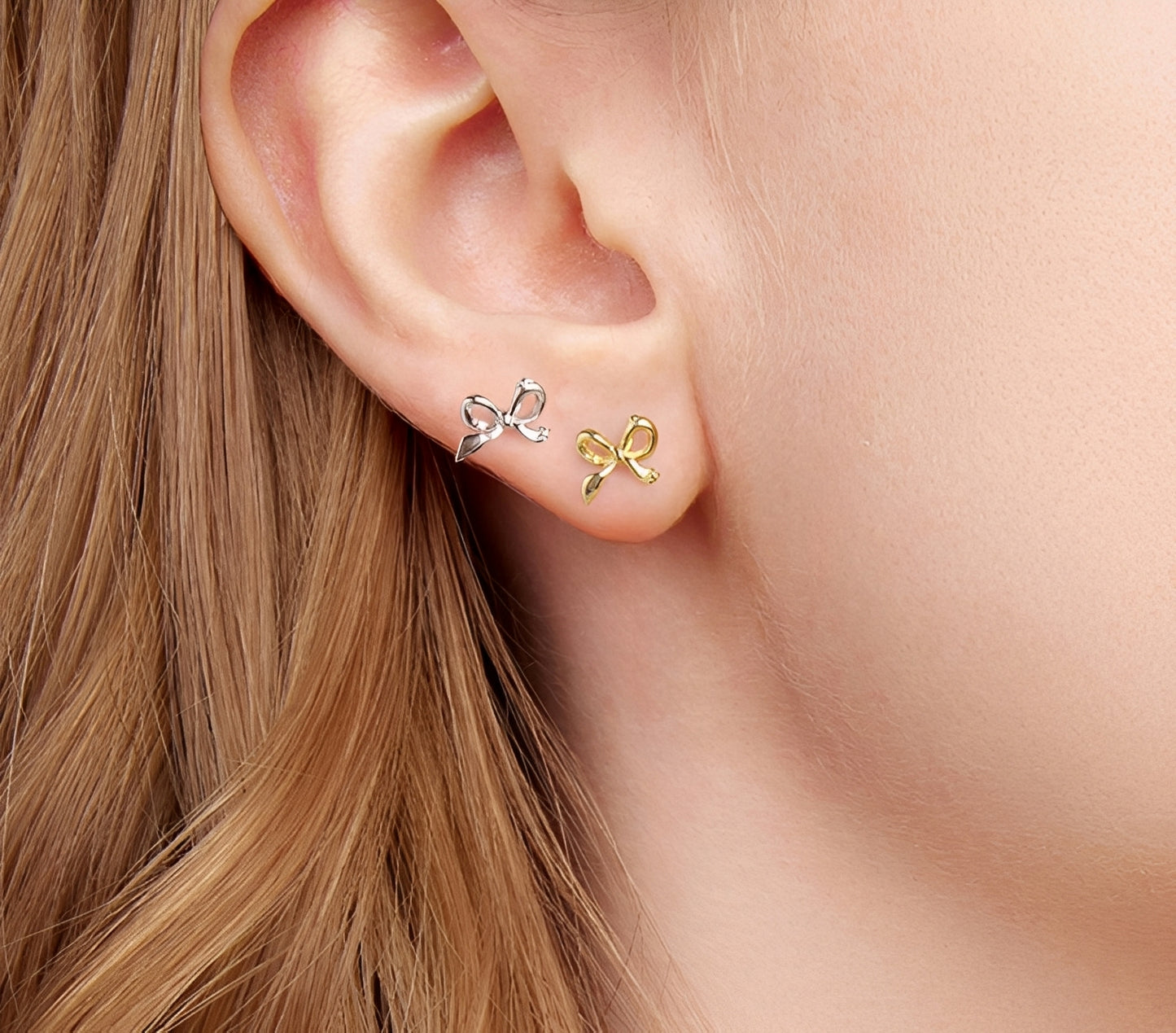 Lunea – Boucles d’Oreilles Clous Nœud Étoilé Mini