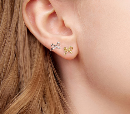 Lunea – Boucles d’Oreilles Clous Nœud Étoilé Mini