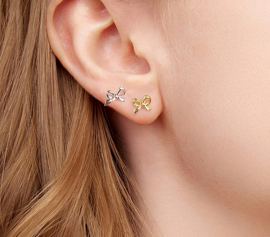 Lunea – Boucles d’Oreilles Clous Nœud Étoilé Mini