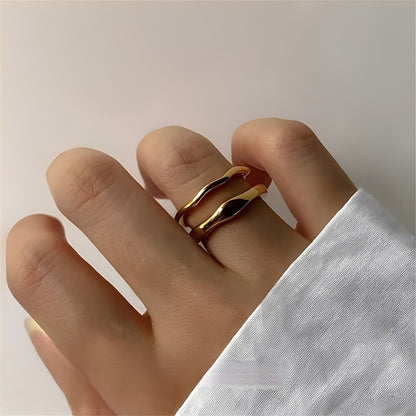 Cess – Bague Empilable Dorée Élégante